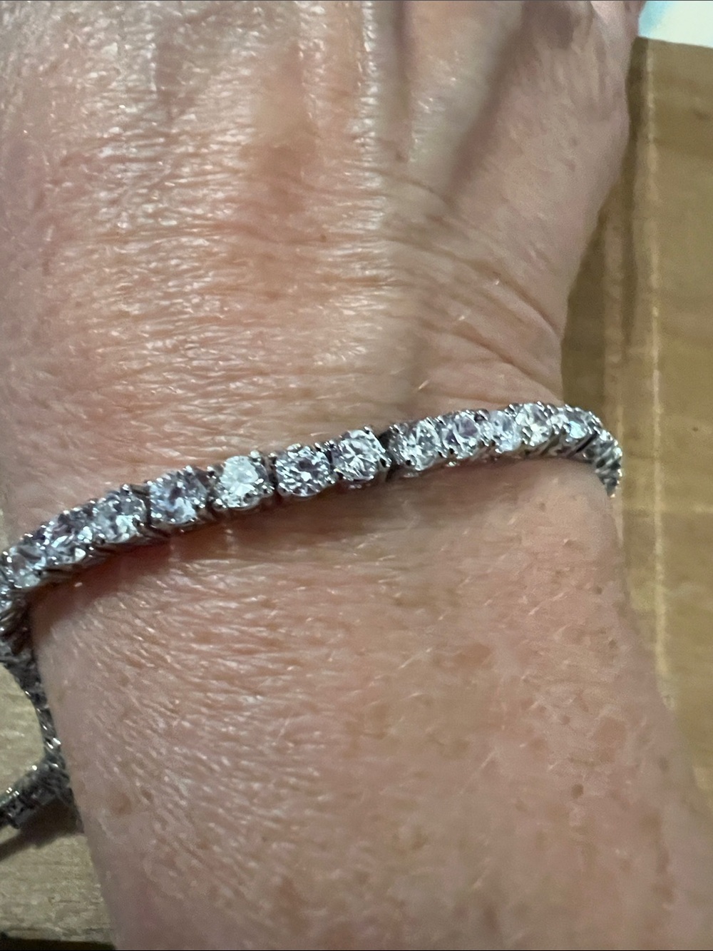 3/$18 Silver Crystal Tennis Bracelet - Made with Swarovski Crystal Lot 770